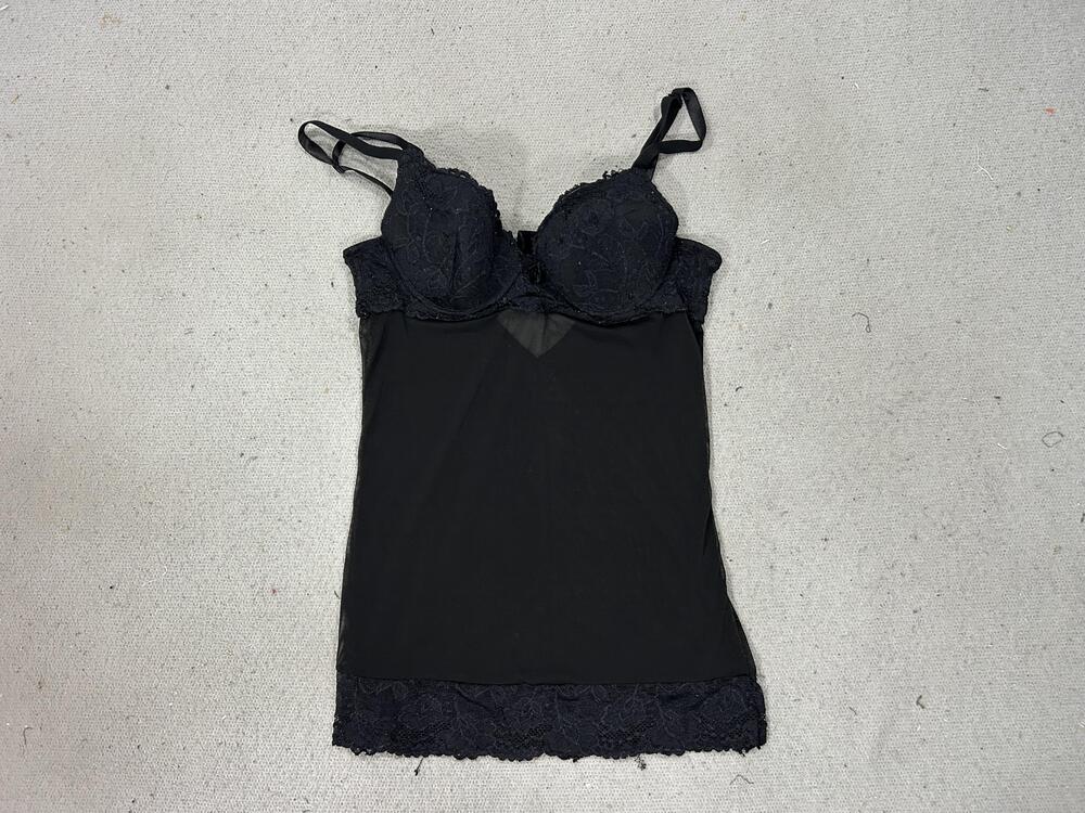 Rampage Intimates Chemise Womens Medium Black Lace Lingerie Slip Goth Feminine